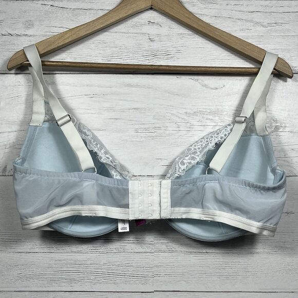 Adore Me light blue lace lightly lined balconette bra size 40DDD - Picture 3 of 6